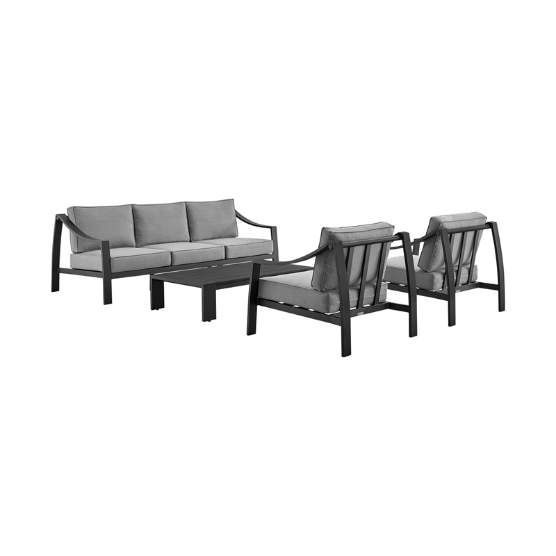 Koda Aluminum Outdoor Chair in Black and Dark Gray