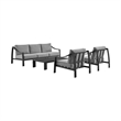 Koda Aluminum Outdoor Chair in Black and Dark Gray
