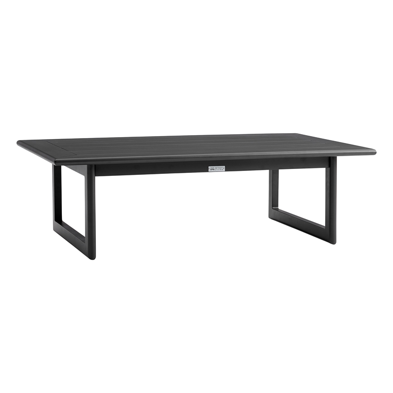 Cayman Aluminum Outdoor Sofa in Black and Dark Gray