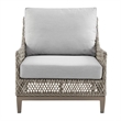 Grenada Wicker and Aluminum Outdoor Chair in Brown with Gray Cushions