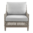 Grenada Wicker and Aluminum Outdoor Chair in Brown with Gray Cushions