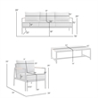 Grenada Wicker and Aluminum Outdoor Sofa in Brown with Gray Cushions