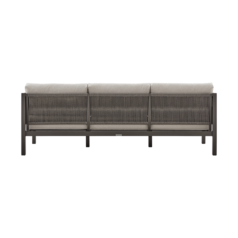 Mareike Aluminum and Rope Outdoor Sofa in Brown
