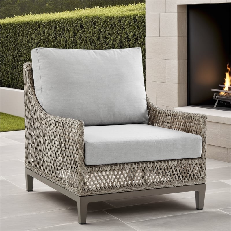 Mareike Aluminum and Rope Outdoor Sofa in Brown