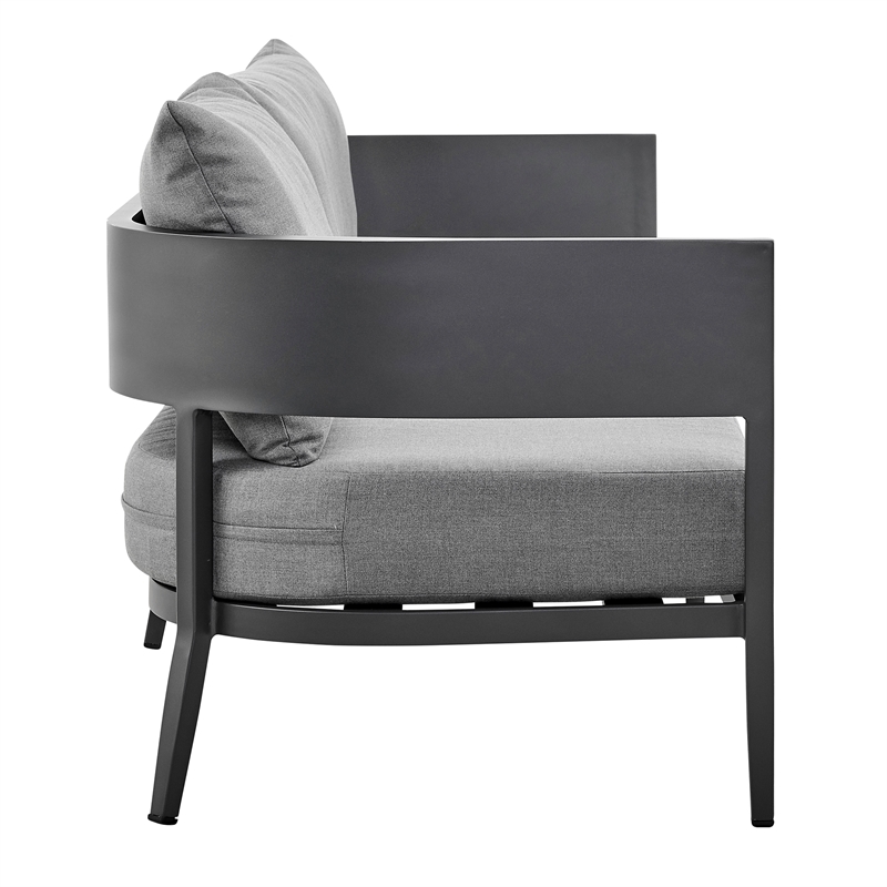 Menorca Aluminum Outdoor Sofa in Dark Gray