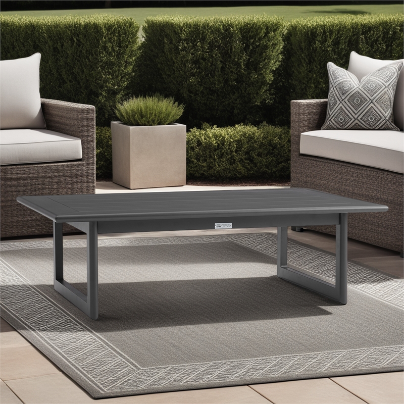 Menorca Aluminum Outdoor Sofa in Dark Gray