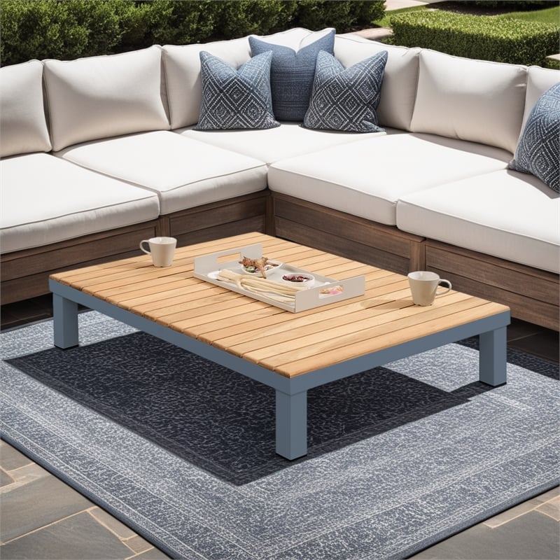 Menorca Aluminum Outdoor Coffee Table in Dark Gray