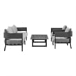 Menorca Aluminum Outdoor Coffee Table in Dark Gray