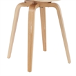 Summer Mid-Century Upholstered Dining Chair in Green and Patterned Oak Finish