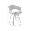 Summer Mid-Century Upholstered Dining Chair in Green and Patterned Oak Finish