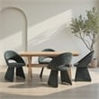 Angelina Modern Curved Back Forest Green Upholstered Dining Chair - Set of 4
