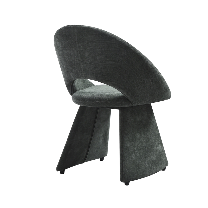 Angelina Modern Curved Back Forest Green Upholstered Dining Chair - Set of 4