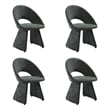 Angelina Modern Curved Back Forest Green Upholstered Dining Chair - Set of 4
