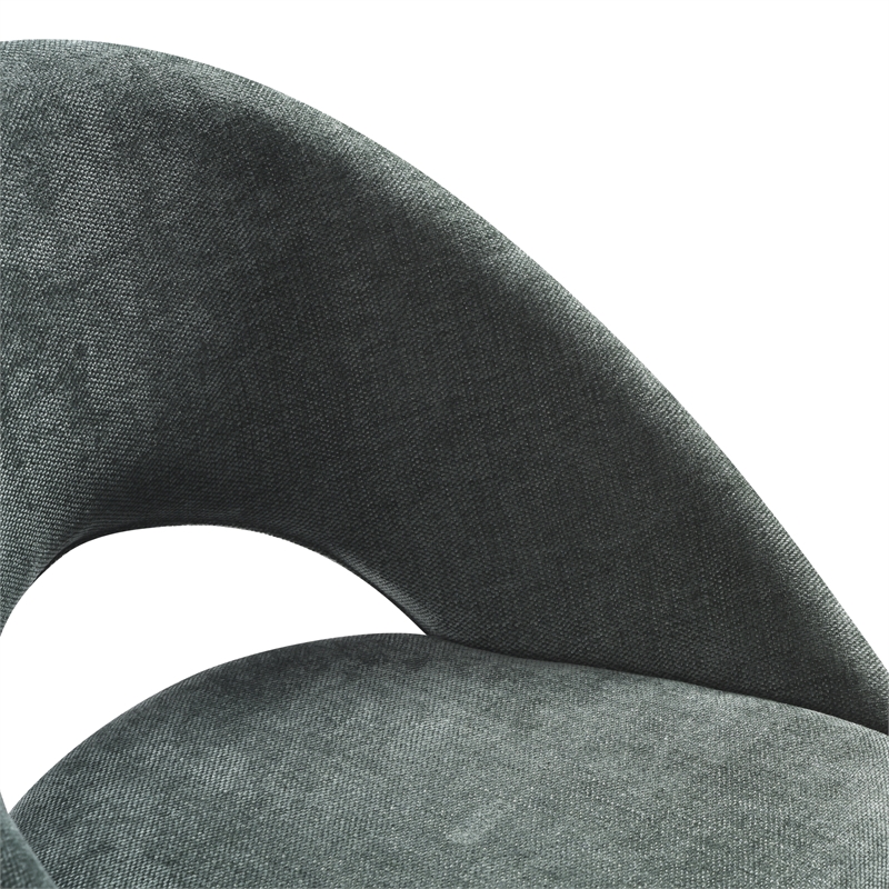 Angelina Modern Curved Back Forest Green Upholstered Dining Chair - Set of 6