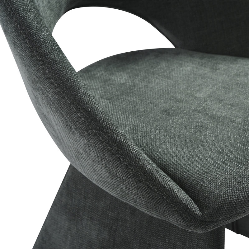 Angelina Modern Curved Back Forest Green Upholstered Dining Chair - Set of 6