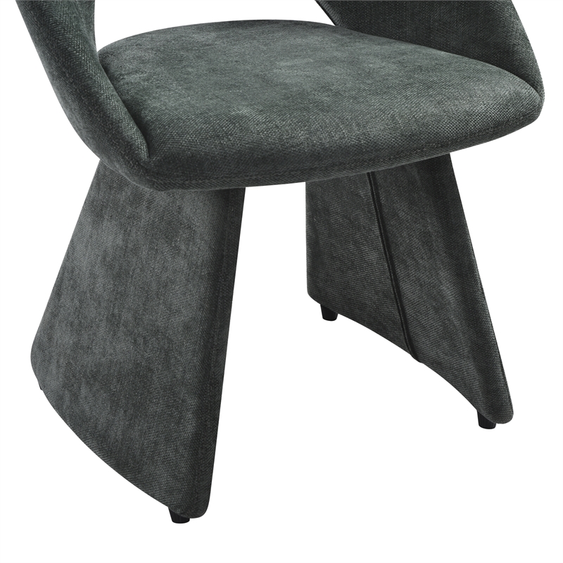 Angelina Modern Curved Back Forest Green Upholstered Dining Chair - Set of 6
