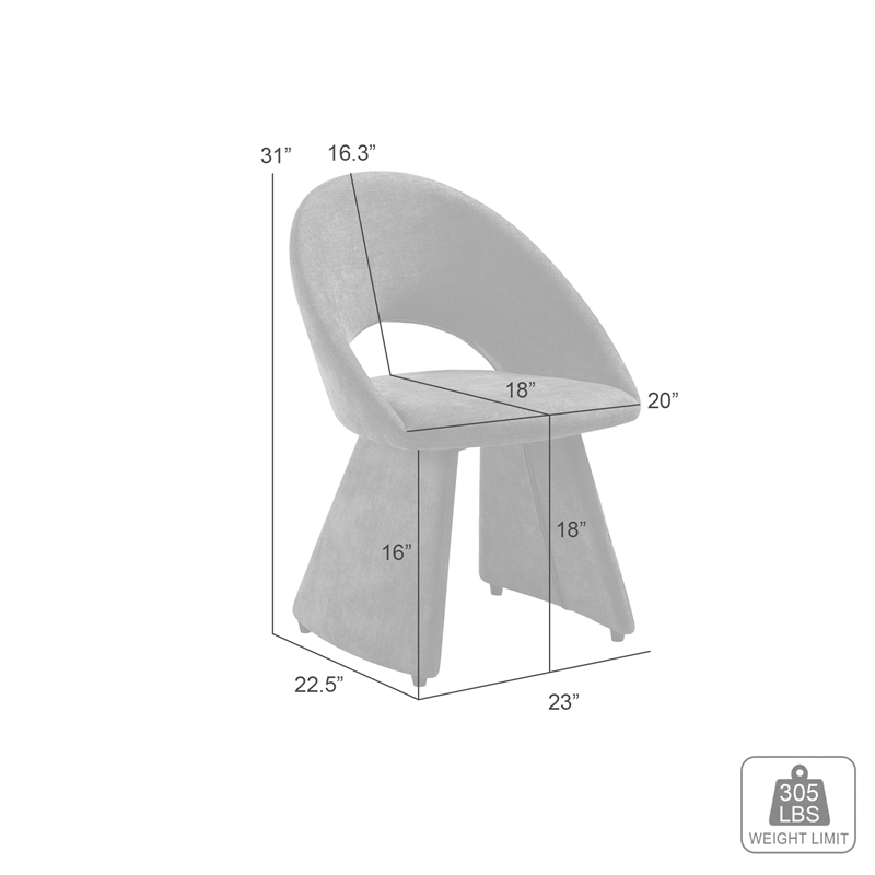 Angelina Modern Curved Back Forest Green Upholstered Dining Chair - Set of 6