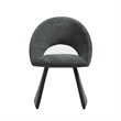 Angelina Modern Curved Back Forest Green Upholstered Dining Chair - Set of 6