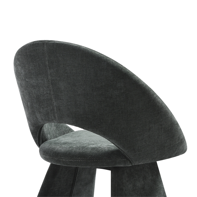 Angelina Modern Curved Back Forest Green Upholstered Dining Chair - Set of 6