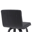 Vienna Counter Height Swivel Bar Stool -Black Faux Leather Seat/Black Wood Frame