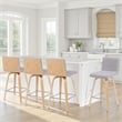Vienna Counter Height Swivel Bar Stool with Grey Seat & Oak Wood Frame- Set of 4