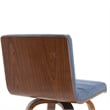 Vienna Counter Height Swivel Bar Stool w/ Vintage Blue Seat & Walnut Wood Frame