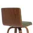 Vienna Counter Height Swivel Bar Stool - Vintage Green Seat/Walnut Wood-Set of 4