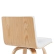 Vienna Counter Height Swivel Bar Stool with White Faux Leather Seat and Oak Wood