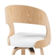 Shelly Counter Height Swivel Bar Stool in Oak/White Faux Leather- Set of 4