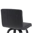 Vienna Swivel Bar Height Stool with Black Faux Leather Seat and Black Wood Frame