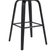 Vienna Swivel Bar Height Stool with Black Faux Leather Seat and Black Wood Frame