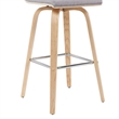 Vienna Swivel Bar Height Stool with Grey Seat/Oak Wood Frame- Set of 3