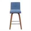 Vienna Counter Height Swivel Bar Stool with Vintage Blue Seat/Walnut- Set of 3