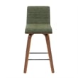 Vienna Counter Height Swivel Bar Stool with Green Seat and Walnut Wood- Set of 2