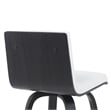 Vienna Counter Height Swivel Bar Stool w/ Snow White Faux Leather Seat/Black