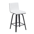 Vienna Counter Height Swivel Bar Stool in Snow White Faux Leather/Black-Set of 3