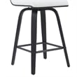 Vienna Counter Height Swivel Bar Stool in Snow White Faux Leather/Black-Set of 3