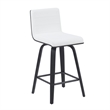Vienna Counter Height Swivel Bar Stool w/ Snow White Faux Leather/Black-Set of 4