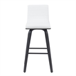 Vienna Swivel Bar Height Stool with Snow White Faux Leather Seat/Black Brushed