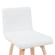 Vienna Counter Height Swivel Barstool White Faux Leather Seat/Oak Wood- Set of 4