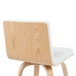 Vienna Swivel Bar Height Stool - White Faux Leather Seat/Oak Wood Frame-Set of 4