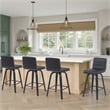 Vienna Counter Height Swivel Bar Stool w/ Black Faux Leather/Black - Set of 4