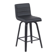 Vienna Counter Height Swivel Bar Stool w/ Black Faux Leather/Black - Set of 4
