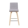 Vienna Counter Height Swivel Bar Stool with Grey Seat & Oak Wood Frame- Set of 2