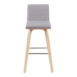 Vienna Swivel Bar Height Stool with Grey Seat/Oak Wood Frame- Set of 4