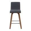 Vienna Counter Height Swivel Bar Stool with Black Seat and Walnut Wood- Set of 3