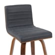 Vienna Counter Height Swivel Bar Stool with Black Seat and Walnut Wood- Set of 3