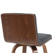 Vienna Counter Height Swivel Bar Stool with Black Seat and Walnut Wood- Set of 3