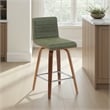Vienna Counter Height Swivel Bar Stool - Vintage Green Seat/Walnut Wood-Set of 3