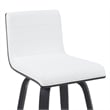 Vienna Counter Height Swivel Bar Stool w/ Snow White Faux Leather/Black-Set of 2